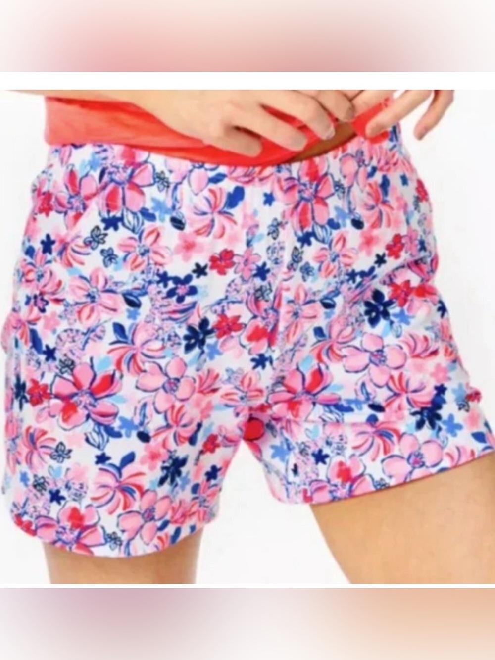 Lilly Pulitzer Pink and Blue Floral Kylar Shorts
